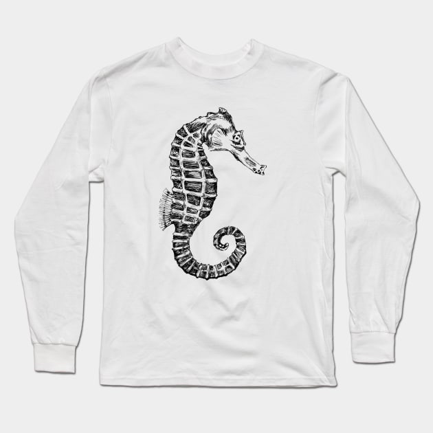 Seahorse Long Sleeve T-Shirt by rachelsfinelines